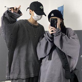 Long Sleeve Round Neck Striped T-shirt