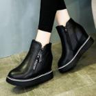 Faux-leather Hidden Heel Ankle Boots