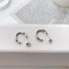 925 Sterling Silver Mini Hoop Earring E207 - Platinum - One Size