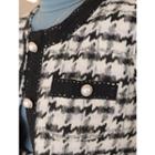 Crochet-trim Faux-pearl Houndstooth Jacket