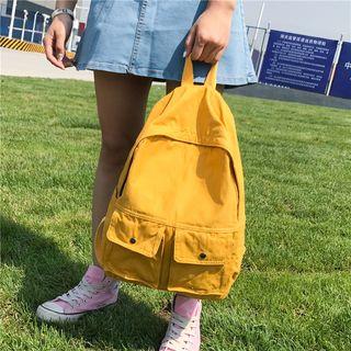 Canvas Double Pockets Backpack