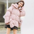 Set: Hooded Padded Coat + Gloves