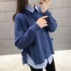 Set: Bow Sweater + Sleeveless Shirt