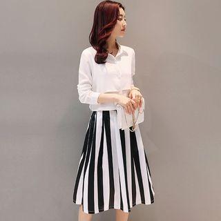 Set: Shirt + Striped Skirt