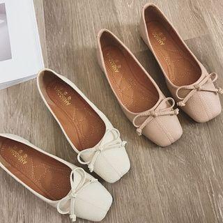 Bow Square-toe Flats