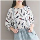 3/4-sleeve Print Top