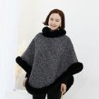 Faux-fur Pattern Cape Cardigan