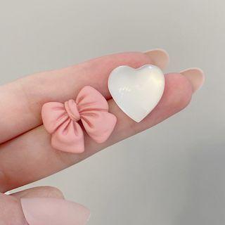 Heart & Bow Asymmetrical Earring