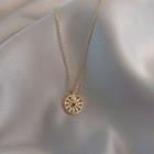 Rhinestone Necklace Snowflake - Gold - One Size