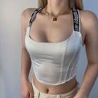 Lettering Strap Corset Top