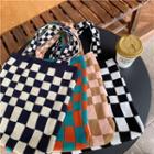 Checkerboard Knit Tote Bag