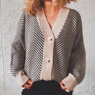 Chevron Striped Cardigan