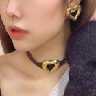 Heart Choker / Stud Earring / Clip-on Earring