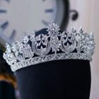 Rhinestone Crown Headpiece 1pc - Silver - One Size