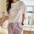 Brunch Letter Cotton T-shirt