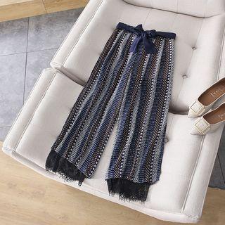 Wide-leg Patterned Chiffon Pants