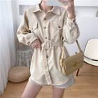 Corduroy Belted Shirt Jacket