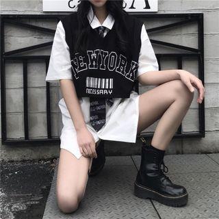 Short-sleeve Shirt / Crop Sleeveless Top