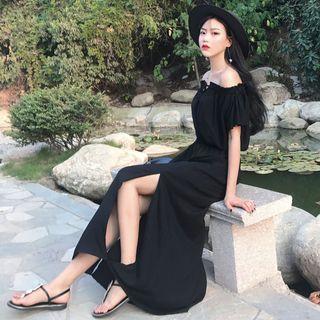 Off Shoulder Short Sleeve Maxi Dress
