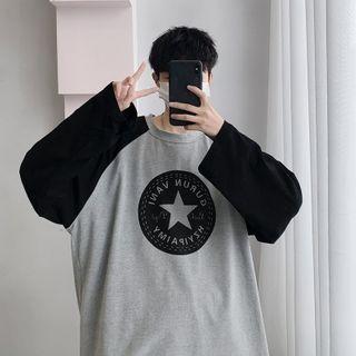 Long-sleeve Star Print Raglan T-shirt