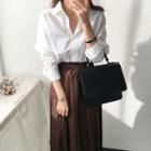 Hidden-button Square Tote Bag
