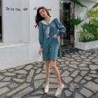Long-sleeve Sailor-collar Buttoned Dress