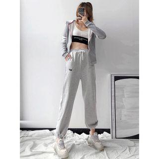 Drawcord Embroidered Harem Pants