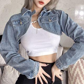 Long-sleeve Denim Shrug