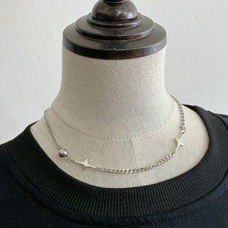 Star Stainless Steel Choker Silver - One Size