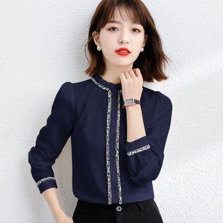 Tweed Trim Blouse