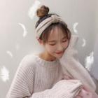 Chenille Yarn Knotted Face Wash Headband Pink - One Size