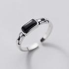 Sterling Silver Open Ring Black & Silver - One Size