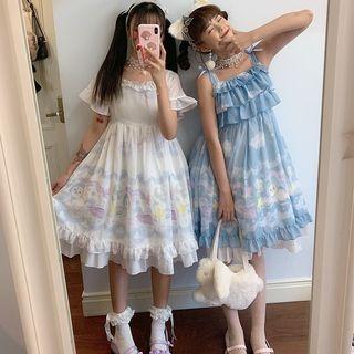Sleeveless / Short-sleeve Print Dress