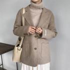 Over-fit Wool Blend Jacket Beige - One Size