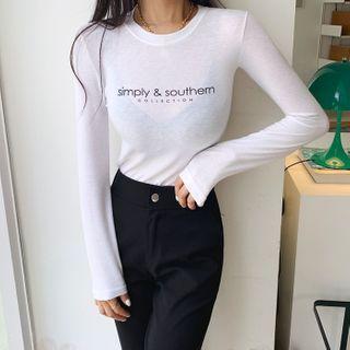 Letter Slim Textured T-shirt