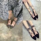 Lace Up Pointed Flats