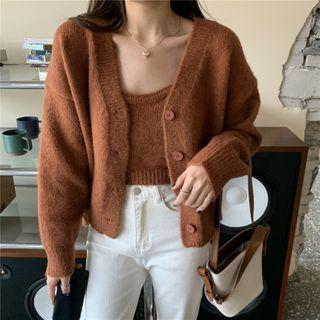 Set: Cardigan + Knit Camisole Top