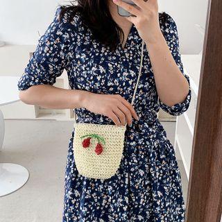 Cherry Braided Crossbody Bag