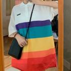 Color-block Short-sleeve T-shirt Dress