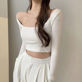 Large Collar Cropped T-shirt