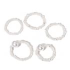 Set Of 5: Faux Pearl Alloy Ring (various Designs) Set Of 5 - 54959 - White - One Size