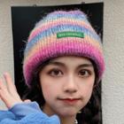 Applique Rainbow Knit Bucket Hat