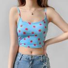 Strawberry Print Camisole Crop Top