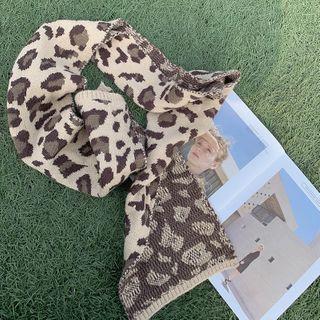 Leopard Knit Scarf Leopard -