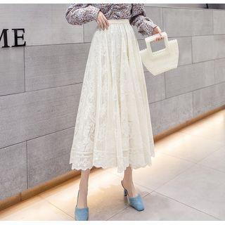 Lace Mid A-line Skirt