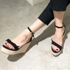 Bow Accent Wedge Espadrille Sandals