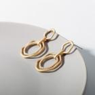 Hoop Faux Pearl Dangle Earring 1 Pair - S925 Silver Stud Earrings - Gold - One Size