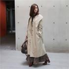 Tie-neck Single-breasted Trench Coat With Sash