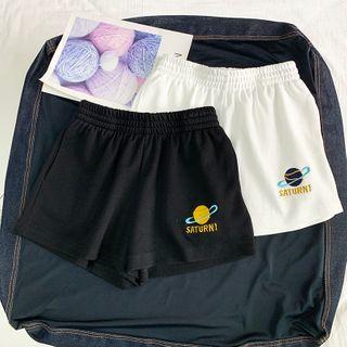 Planet Embroidered Shorts