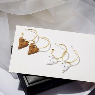 Dotted Heart Alloy Dangle Earring